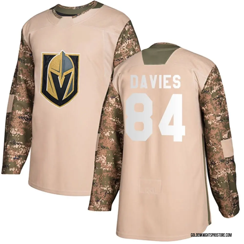 Authentic Men's Jeremy Davies Camo Vegas Golden Knights Veterans Day Practice Jersey