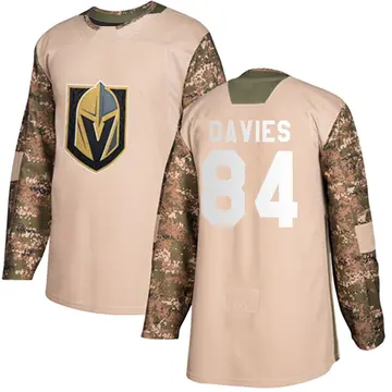 Authentic Men's Jeremy Davies Camo Vegas Golden Knights Veterans Day Practice Jersey