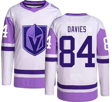 Authentic Men's Jeremy Davies Vegas Golden Knights Hockey Fights Cancer Jersey