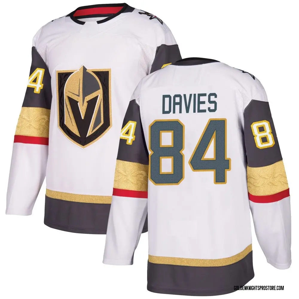 Authentic Men's Jeremy Davies White Vegas Golden Knights Away Jersey