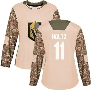 Authentic Women's Alexander Holtz Camo Vegas Golden Knights Veterans Day Practice Jersey