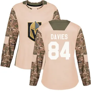 Authentic Women's Jeremy Davies Camo Vegas Golden Knights Veterans Day Practice Jersey