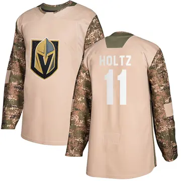Authentic Youth Alexander Holtz Camo Vegas Golden Knights Veterans Day Practice Jersey