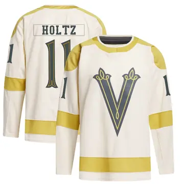 Authentic Youth Alexander Holtz Cream Vegas Golden Knights 2024 Winter Classic Primegreen Jersey