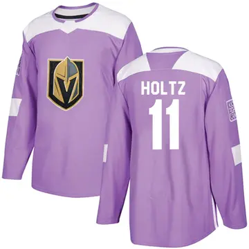 Authentic Youth Alexander Holtz Purple Vegas Golden Knights Fights Cancer Practice Jersey