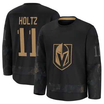 Premium Men's Alexander Holtz Black Vegas Golden Knights 2024 Military Appreciation Practice Jersey