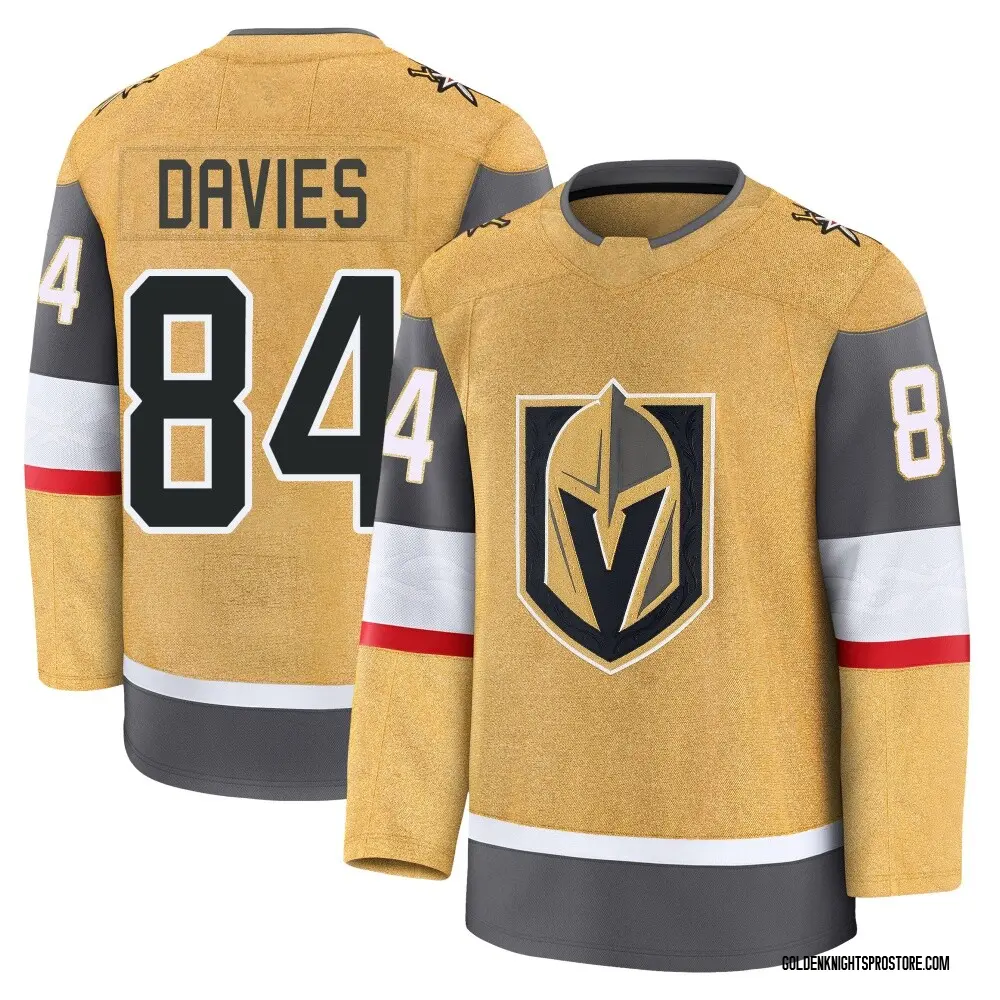 Premium Men's Jeremy Davies Gold Vegas Golden Knights Home Jersey