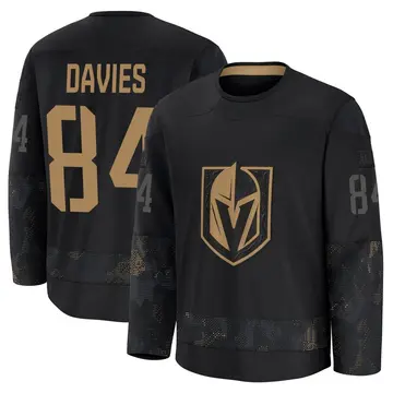 Premium Youth Jeremy Davies Black Vegas Golden Knights 2024 Military Appreciation Practice Jersey