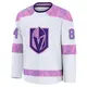 Premium Youth Jeremy Davies White Vegas Golden Knights 2024 Hockey Fights Cancer Practice Jersey